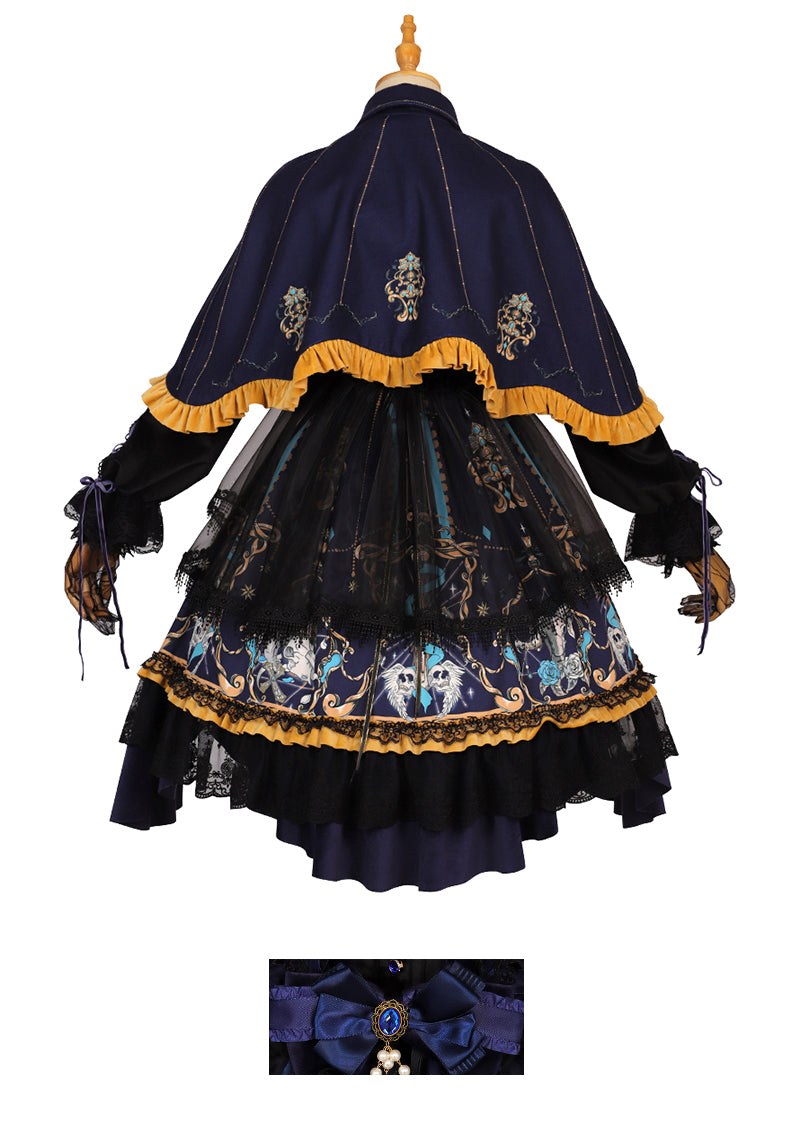 YingLuoFu - God Redemption - Retro Gothic OP, Printed Dress