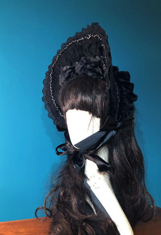 Surface Spell - Gothic Lolita Velvet Half Bonnet