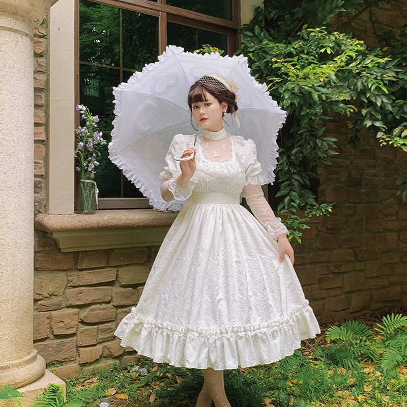 NanshengGe~Miss Winnie~Autumn Black and White Lolita OP   