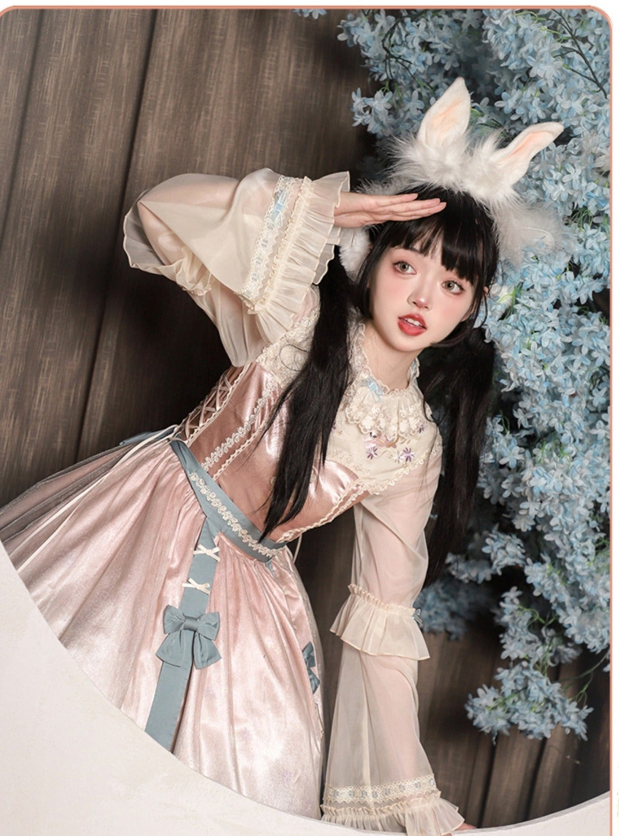 With Puji~Mid-Autumn Rabbit Chinese style Embroidery Lolita OP Dress   