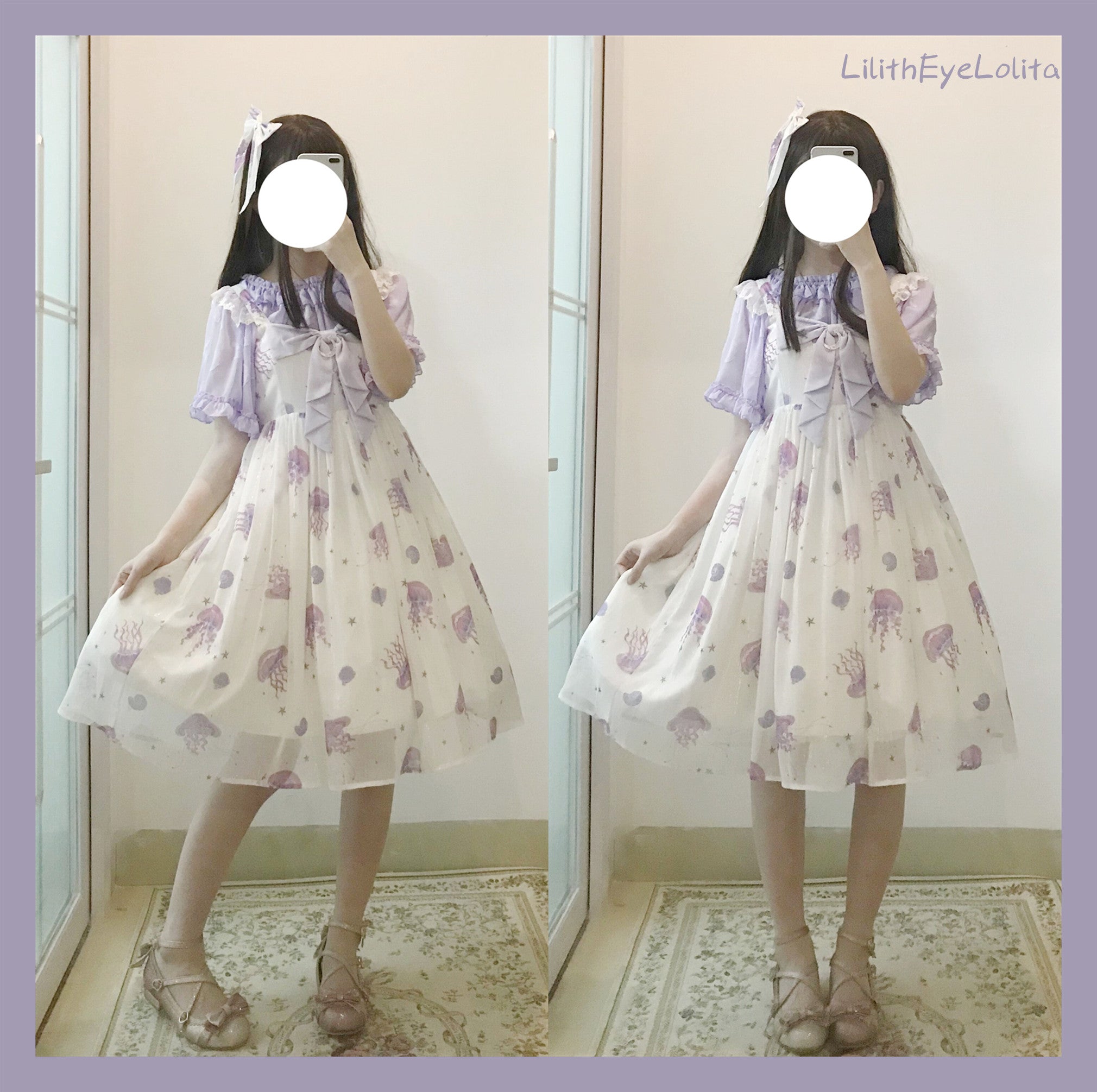 LilithEye - Jellyfish Meteor - Chiffon Fairy Jellyfish Printed Lolita JSK 8518:92174
