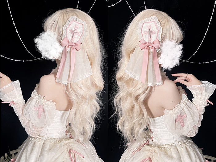 Alice Girl - Cross Maiden - Gothic Lolita Hair Clips Veil Headbow