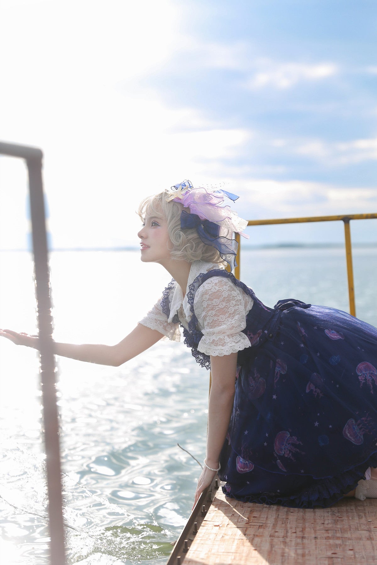 LilithEye - Jellyfish Meteor - Chiffon Fairy Jellyfish Printed Lolita JSK 8518:92190