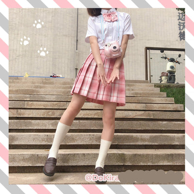 Milky Way~Strawberry Pink Plaid SK Skirt   