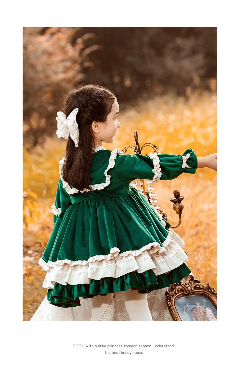 Kid Lolita Winter Princess Veklvet  Dress   