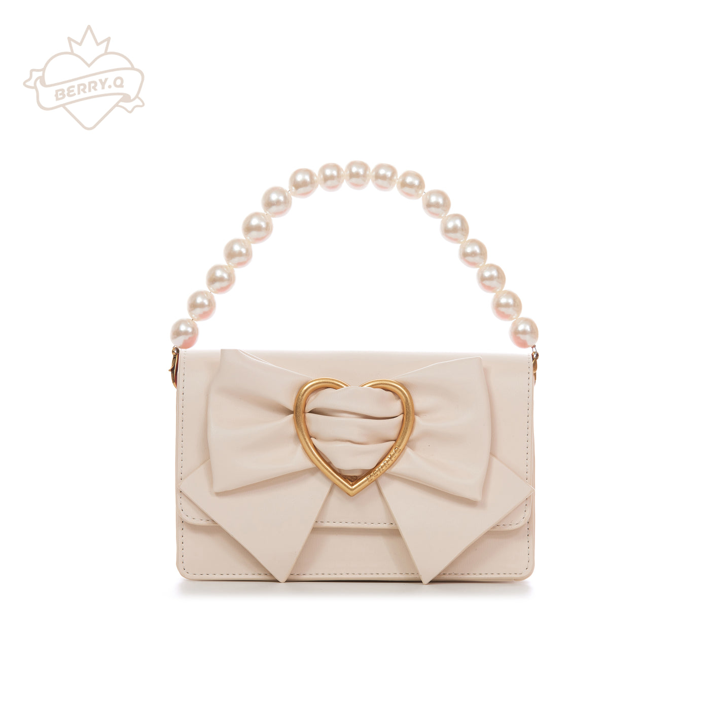 BerryQ~Pearl Chain Crossbody Lolita Handbag White  