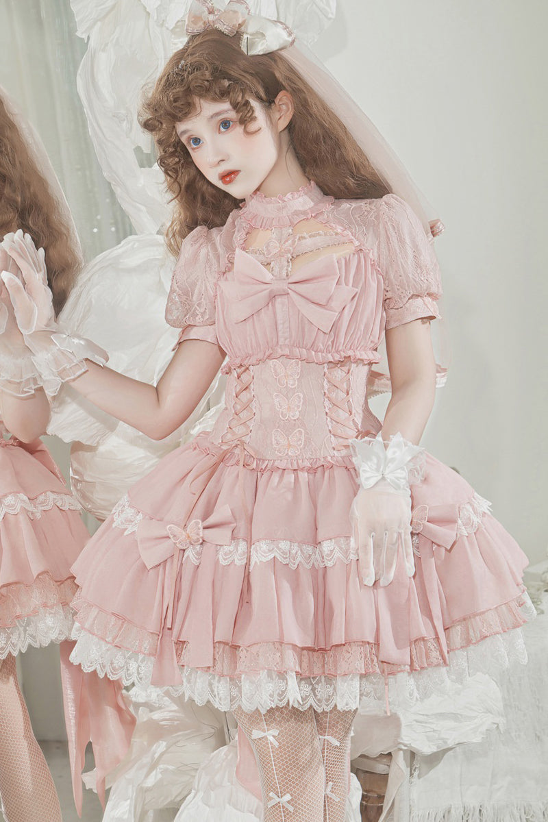Your Princess - Cross Dream - Sweet Lolita Lace Pink OP Dress