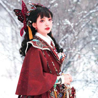 Youpairui~Qi Lolita Tea Party Red Jumper Dress   