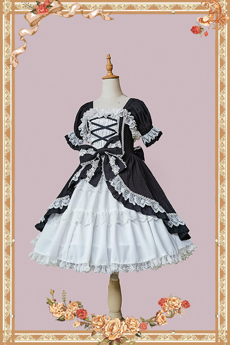 Infanta~Vintage Doll Patchwork Sleeve Lolita OP   