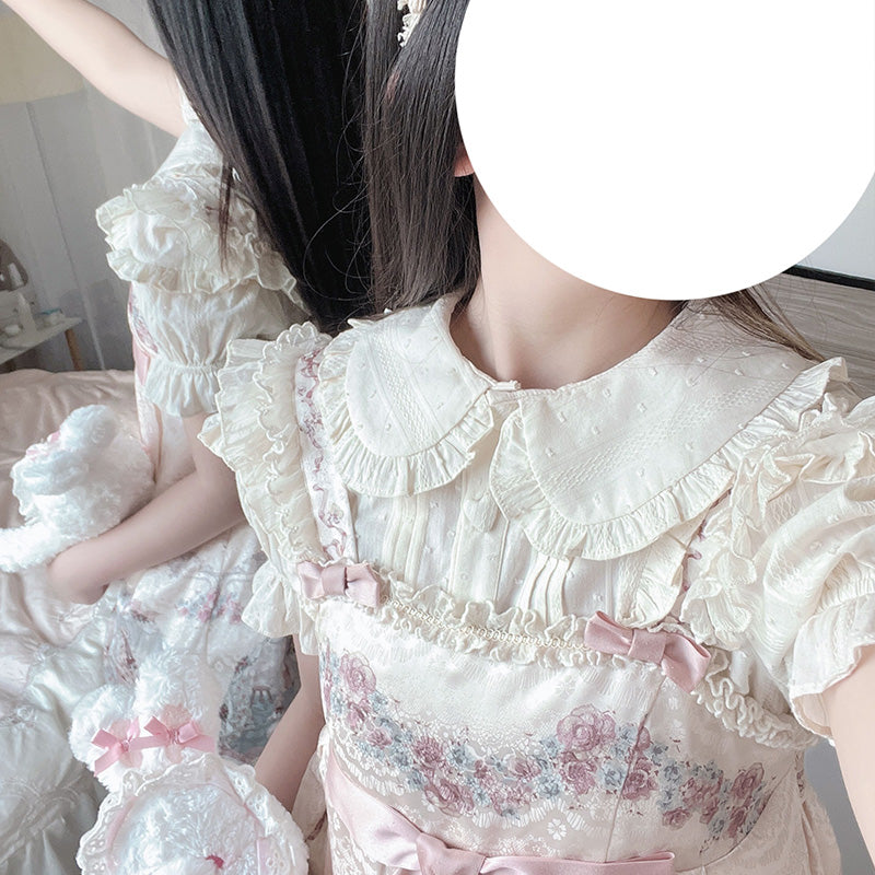 Sakurada Fawn - Plus Size Lolita Shirt Solid Color Short Sleeve Blouse