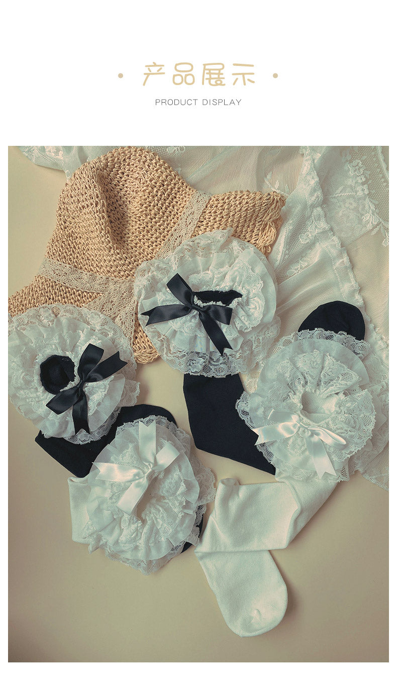 (BuyForMe) Mixiu~Lolita Bow Cotton Socks Lace Socks   