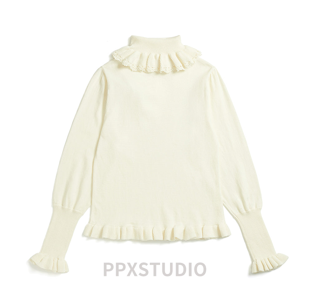 PPX STUDIO - Sweet Lolita Woolen Sweater Multicolors One Size off-white