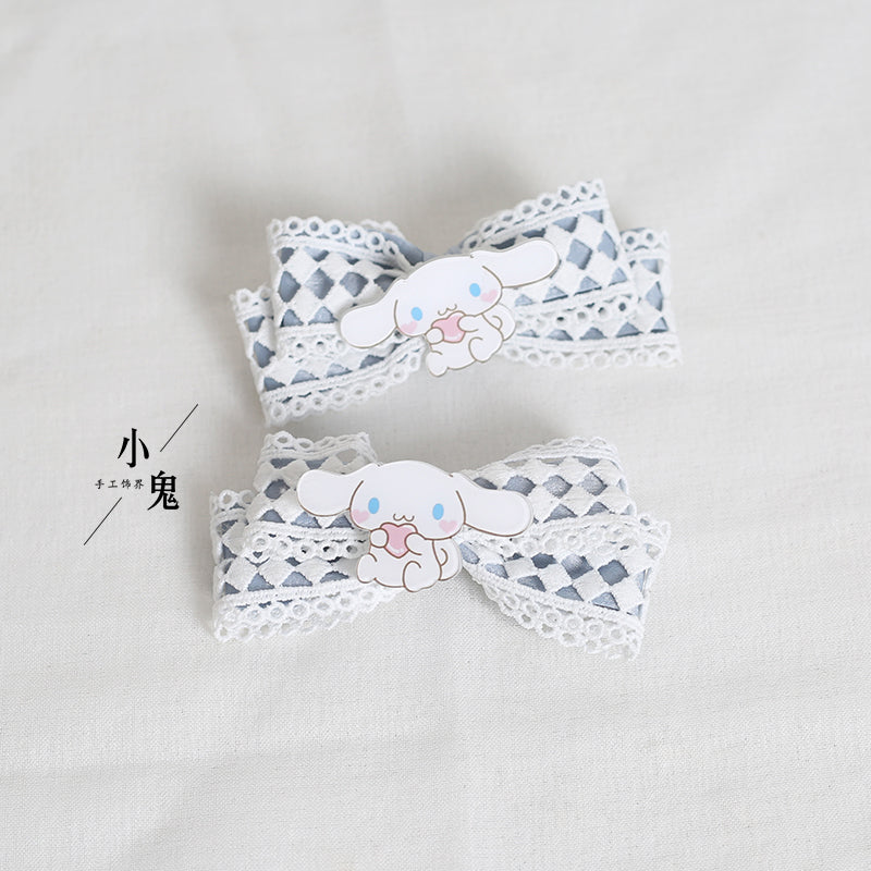 Xiaogui - Kawaii Lolita Cinnamoroll Headdress KC No.7 hollow-out lozenge clips (one pair)