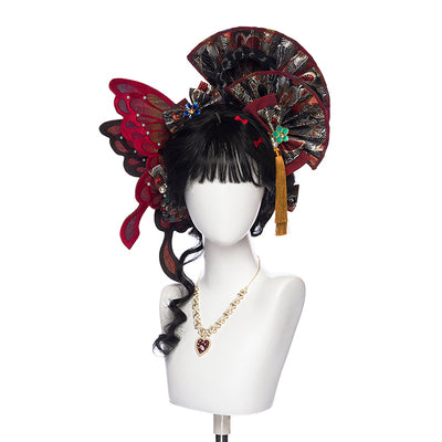 Youpairui~Qi Lolita Tea Party Red Jumper Dress S headdress set (free size) 