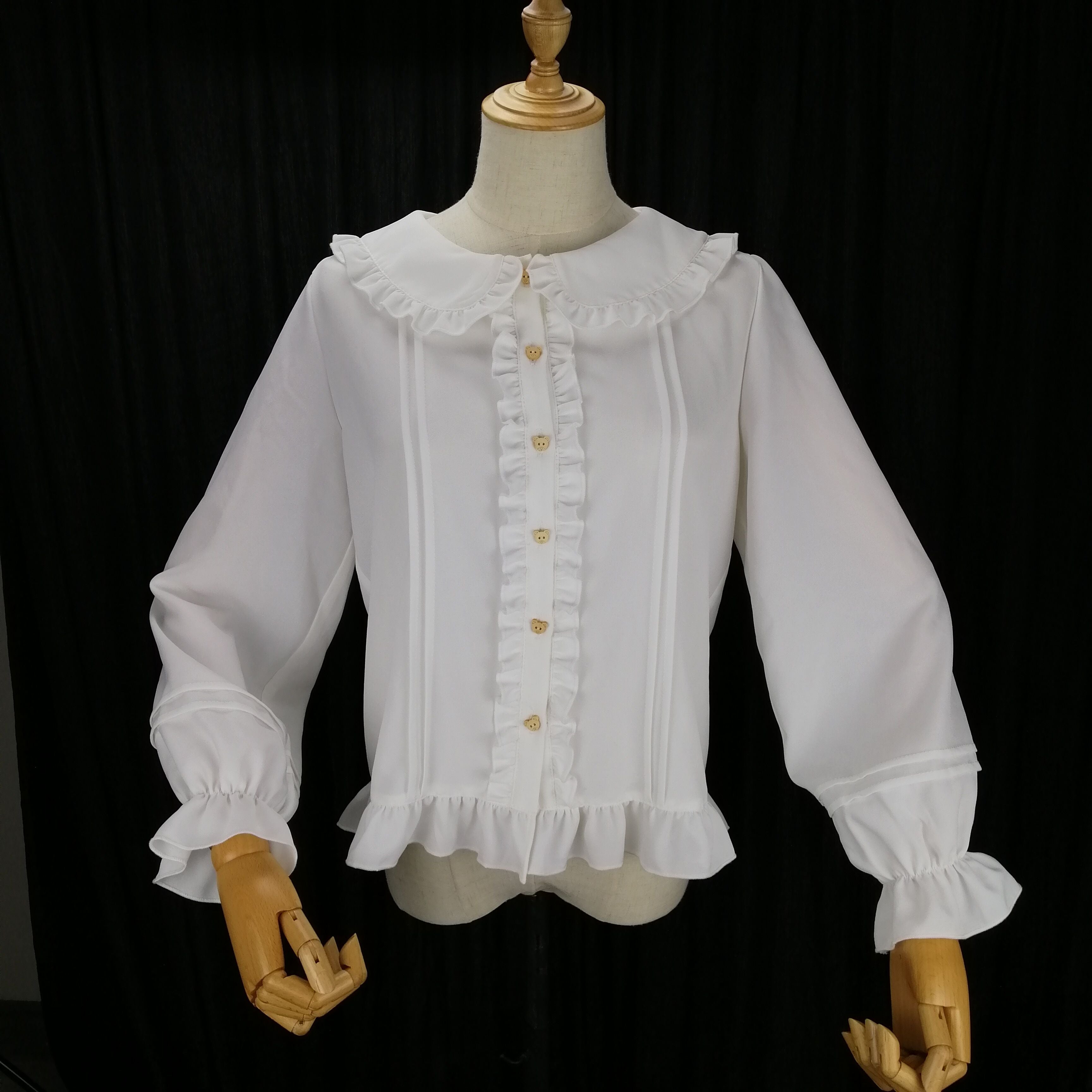 Sakurada Fawn - Elegant Lolita Long Sleeve Blouse S white
