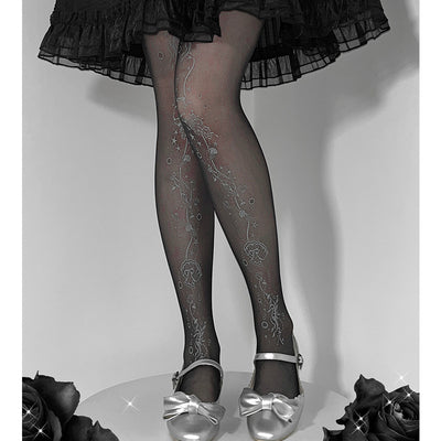 Roji roji~Japanese Style Lolita Tights free size black 
