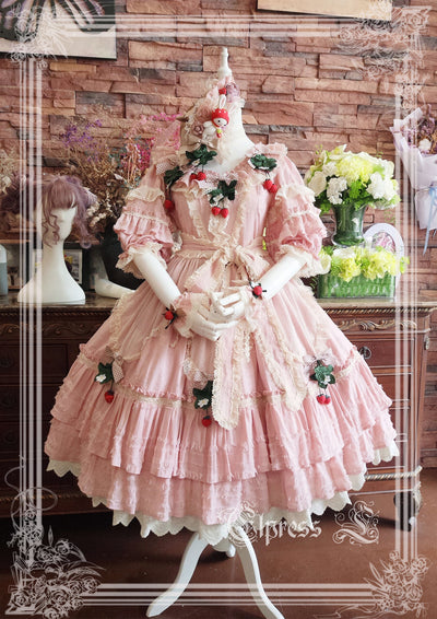 Elpress L~Sweet Charlie~Strawberry Country Lolita Pastoral OP   