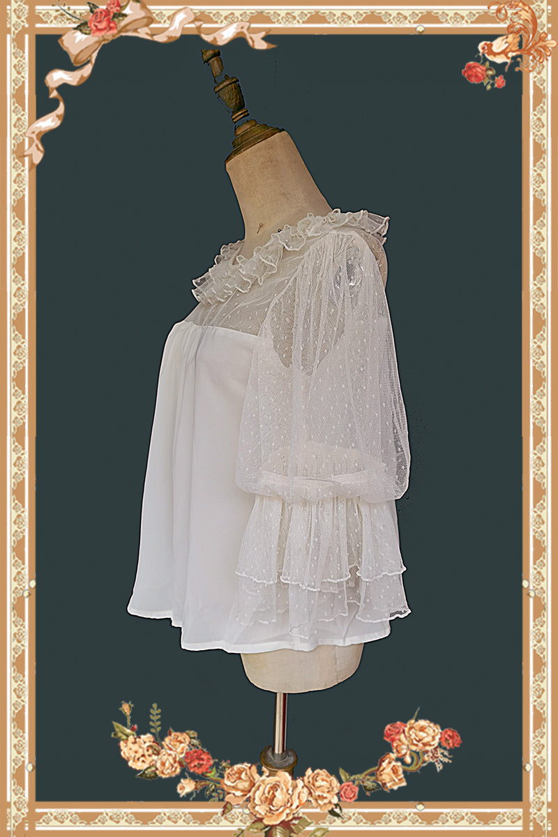 Infanta - Doll Lolita Puff Sleeve Blouse One Size beige