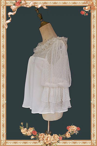 Infanta~Doll Lolita Puff Sleeve Blouse Free size beige 