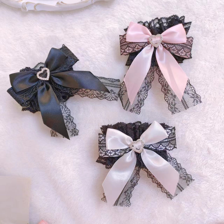 (Buyforme)Rabbit Lolita~Sweet Lolita Lace Heart Bow Hand Cuff   