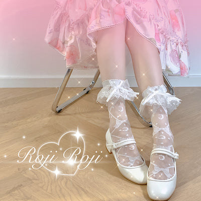 Roji roji~Lace Lolita Summer Short Socks short socks white 
