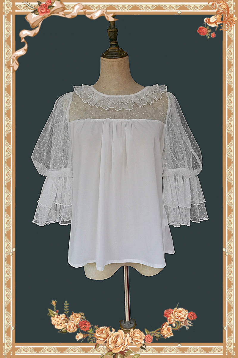 Infanta - Doll Lolita Puff Sleeve Blouse One Size white