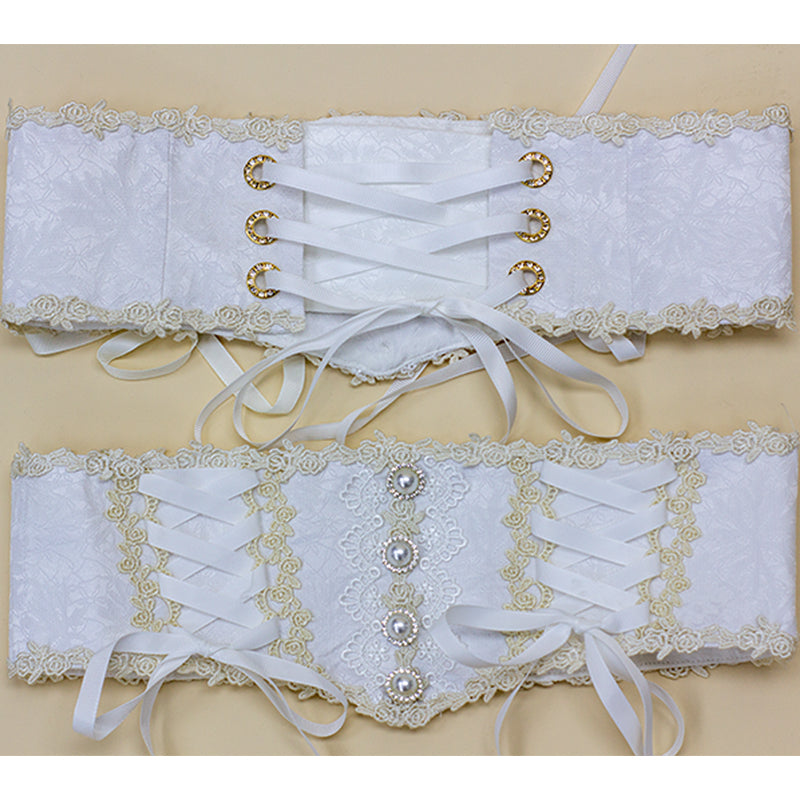 NanShengGe~Plus Size Lolita Lace Corset S white