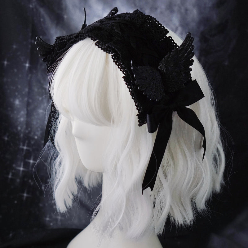 Strange Sugar~Black Wings Halloween Goth Lolita Hairband   