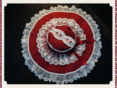 Cat Highness - Christmas New Year Han Lolita OP Dress S red hat
