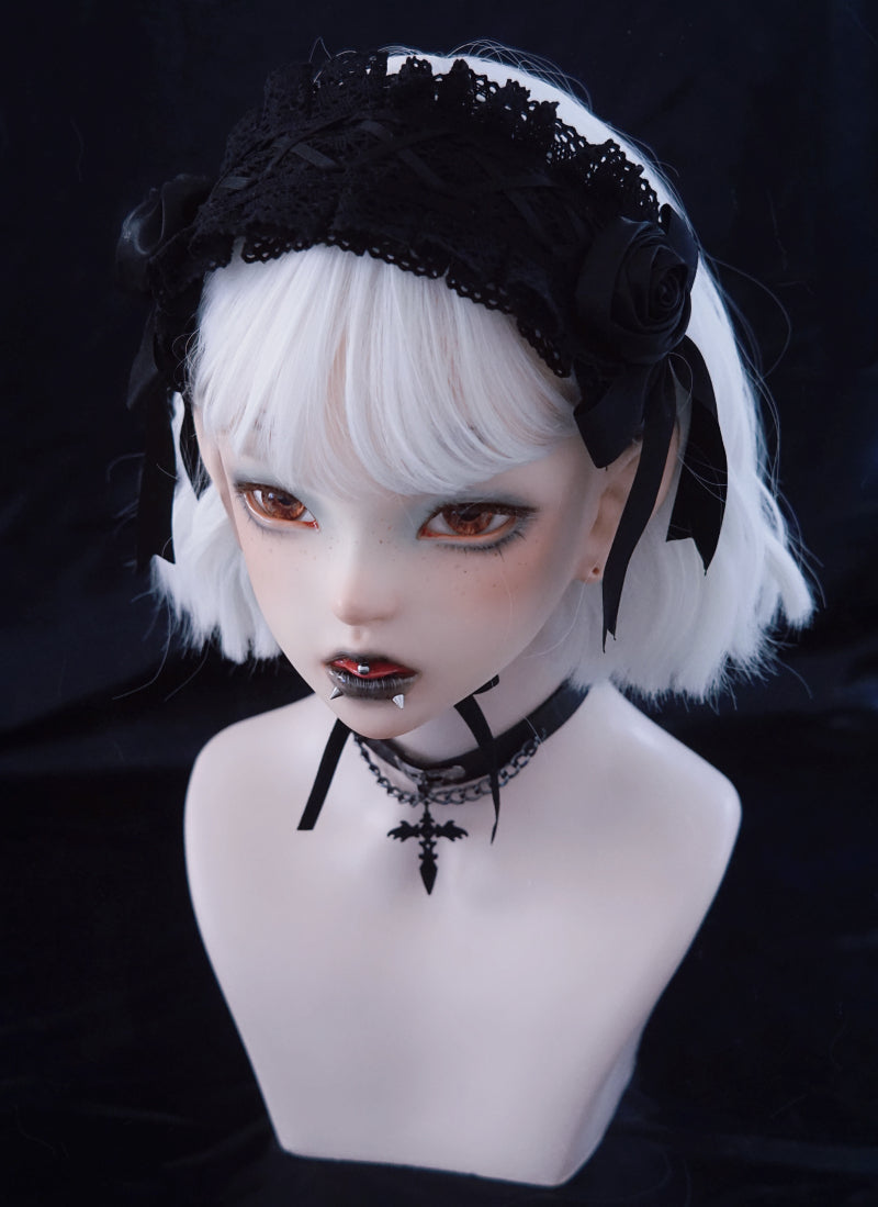 Strange Sugar~Gothic Handmade Black Rose Hairband