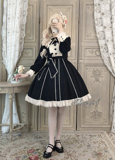 Alice Girl-Elegant Long Sleeve Lolita OP Dress   