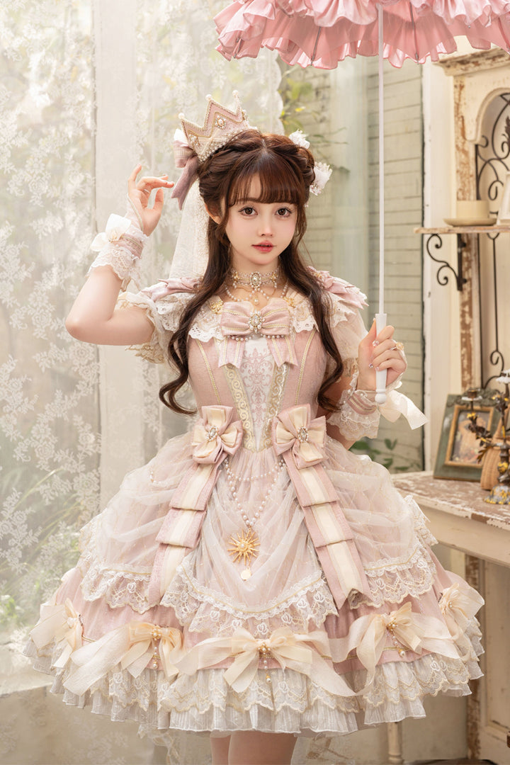 Alice Girl~Girls' Day~Retro Lolita OP Dress Short Sleeve Place Style   