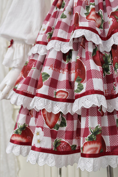 Alice Girl~Sweet Plaid Lolita Salopette Dress   