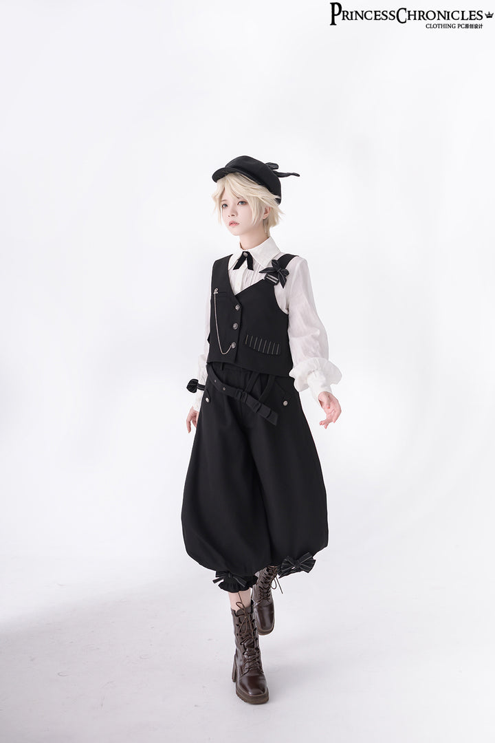 Princess Chronicles~Secret Morning News~Vintage Ouji Lolita Vest Blouse Bloomers   