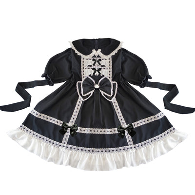 (BuyForMe) Rouroudream~Plus Size Lolita OP Dress Vintage Winter Dress XL short sleeve black 