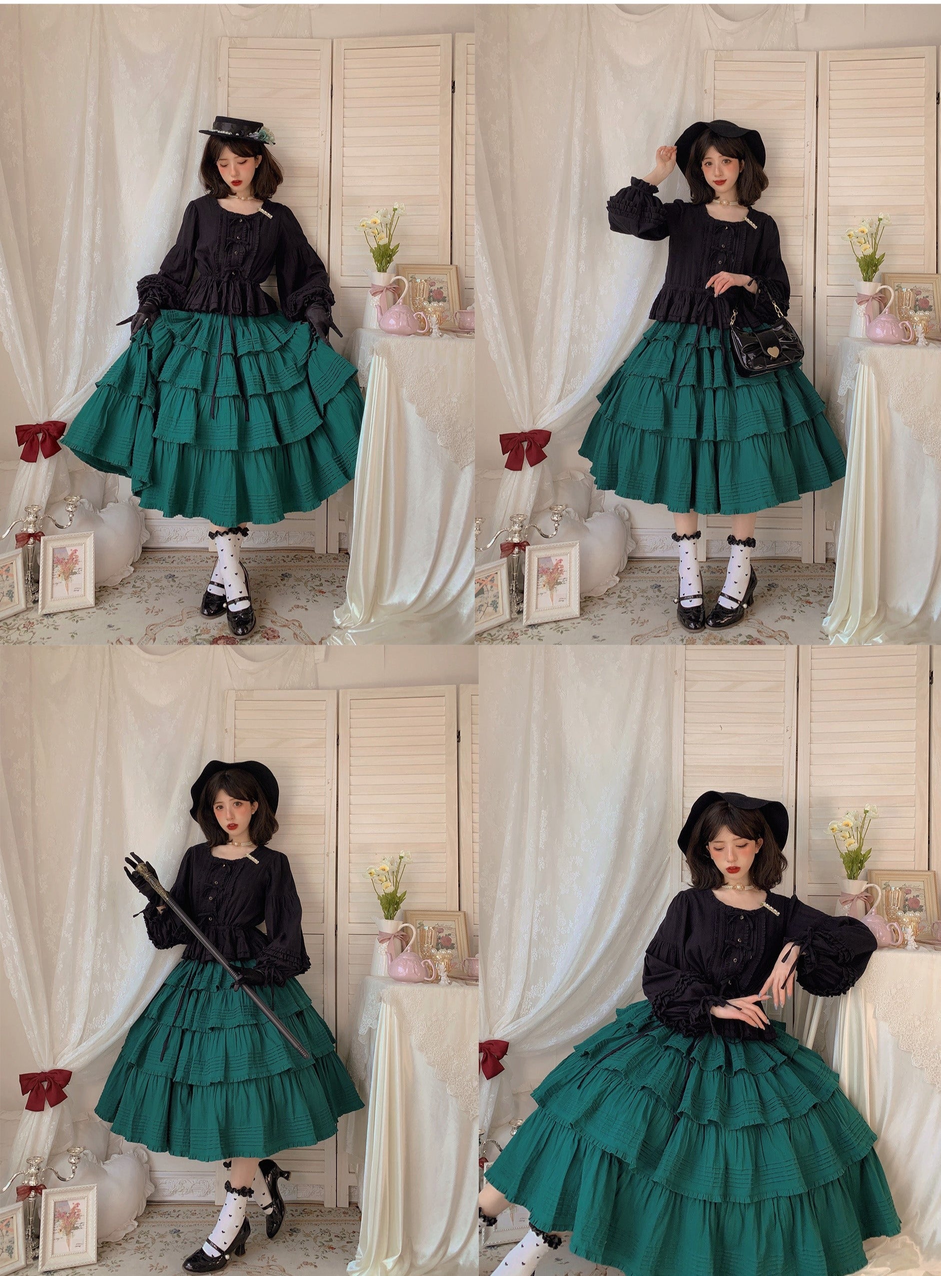Heidi Cotton Lolita Tiered SK Skirt – 42Lolita