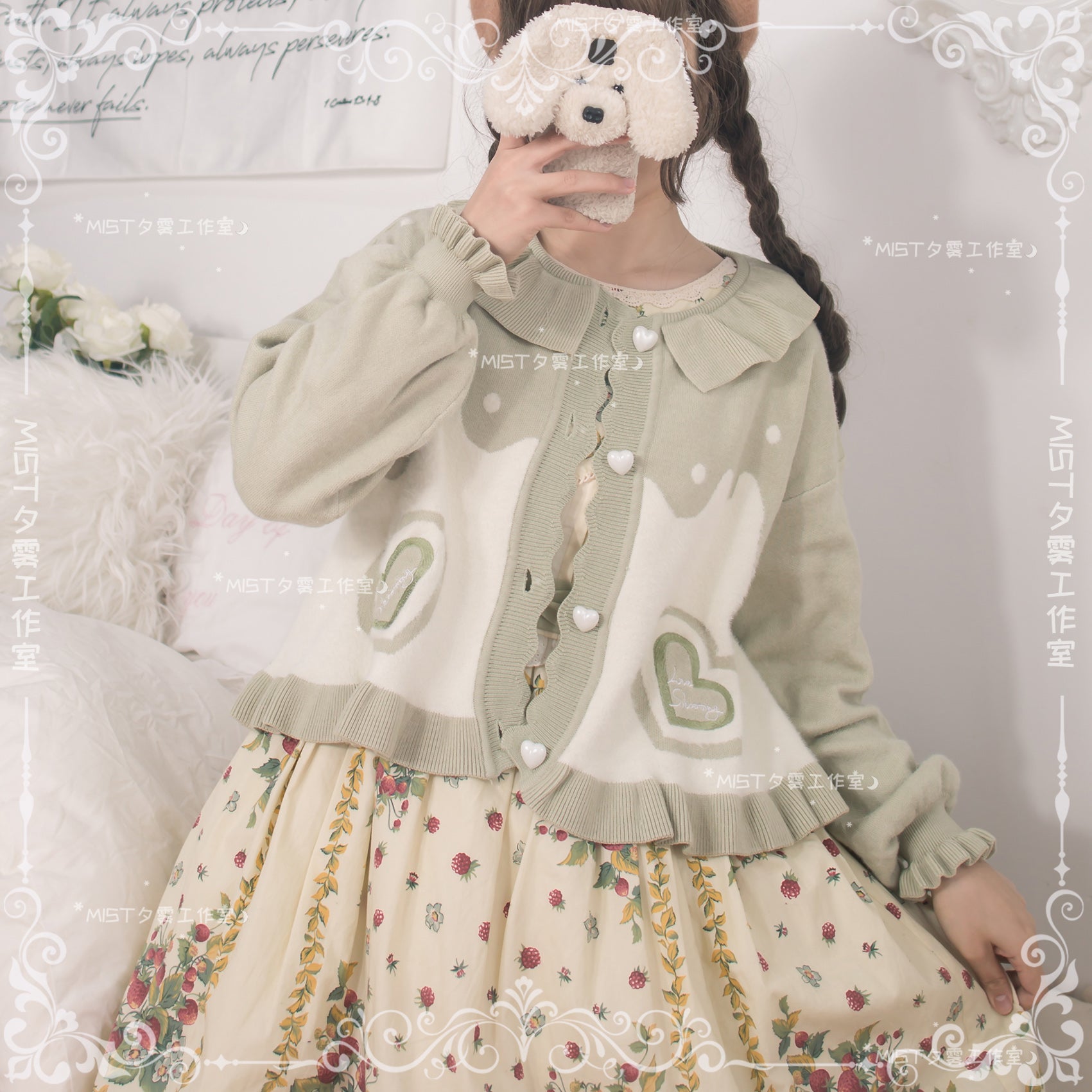 MIST~Beating Heart~Sweet Lolita Thick Sweater Coat Puff Sleeve 9908:115046