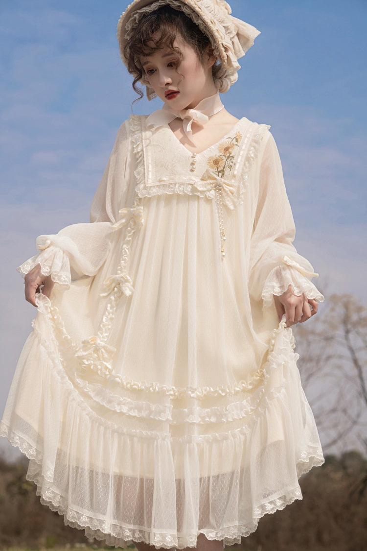 Letters from Unknown Star - Sunflower Diary - Spring Lolita Dress Long Sleeve OP