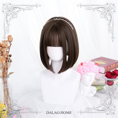 Dalao Home~Lolita 30cm Japanese BOBO JK Wig free size cold brown(7-20) 