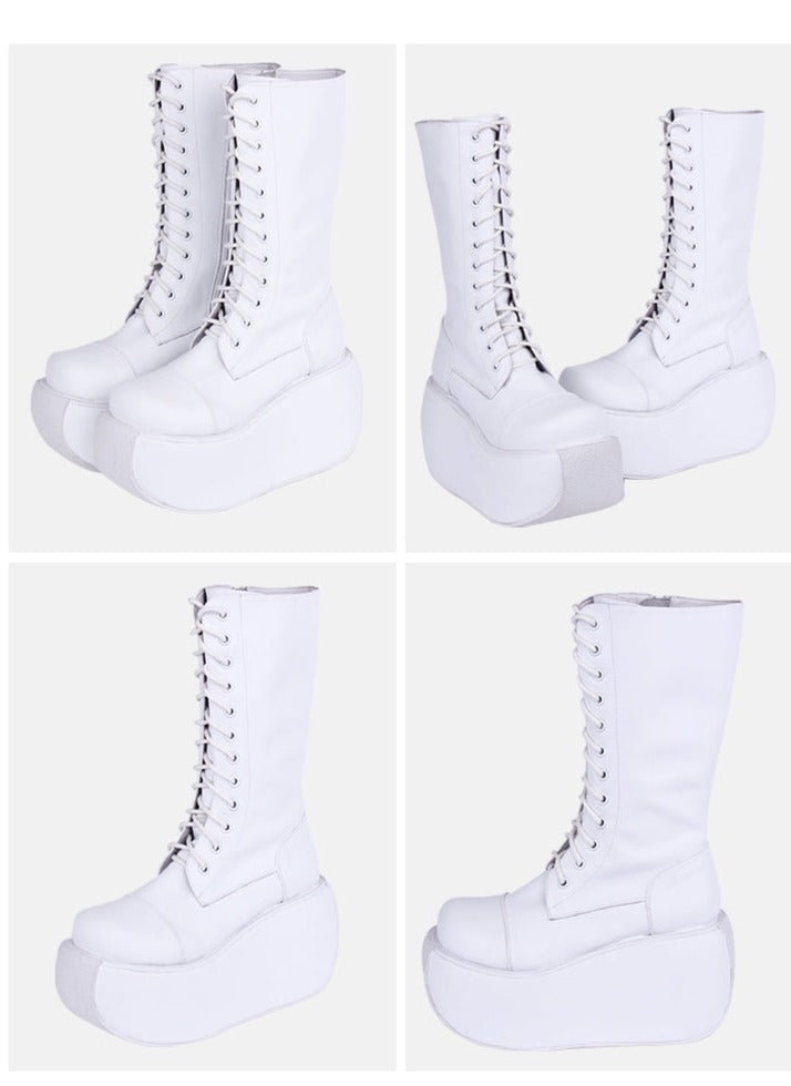 Angelic Imprint ~ Fashion Crossover Strap Punk Lolita Boots   