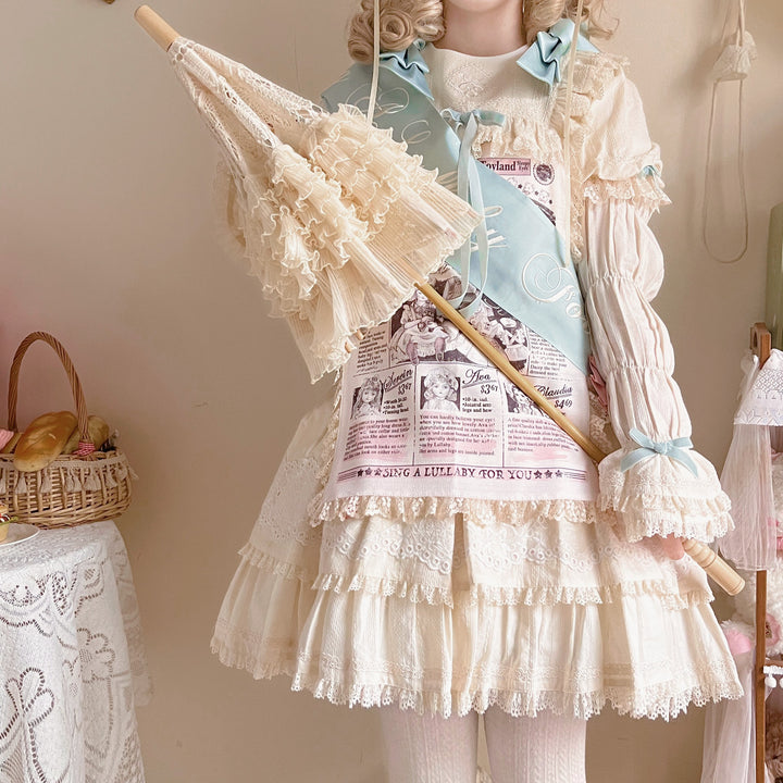 LongMao Lolita~Hollow Embroidered Lace Lolita Parasol Multicolors   