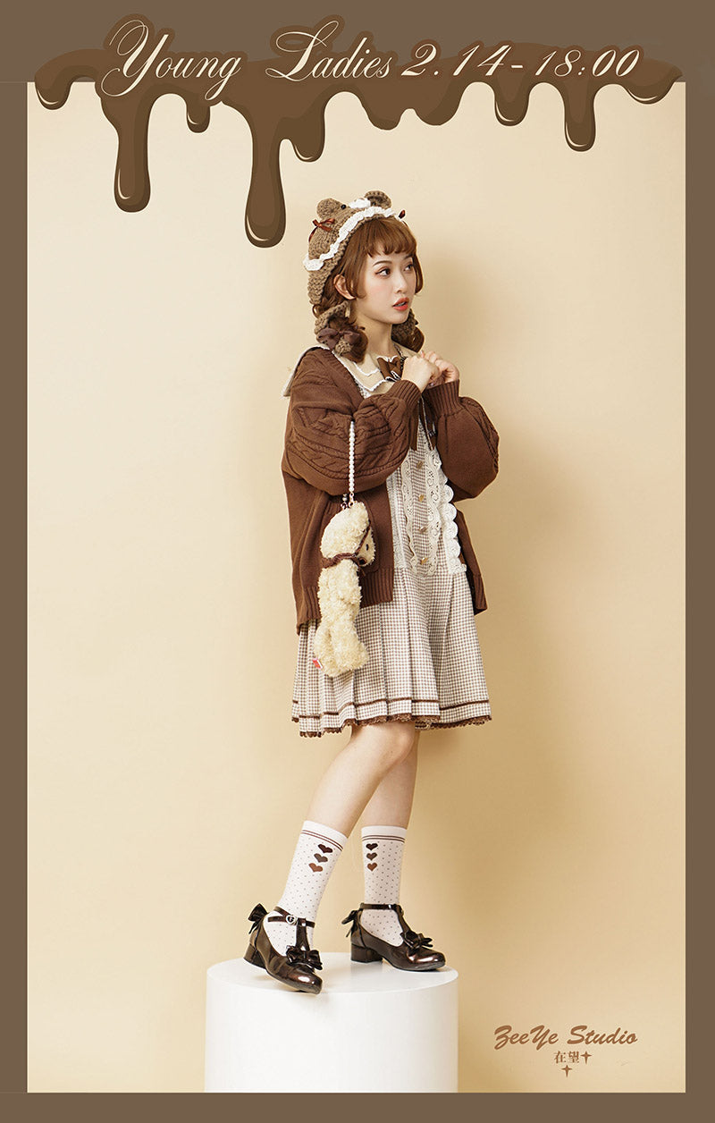 ZeeYe~Houndstooth Low Waistline Lolita Dress   