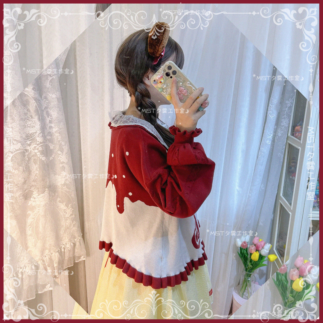 MIST~Beating Heart~Sweet Lolita Thick Sweater Coat Puff Sleeve 9908:115076