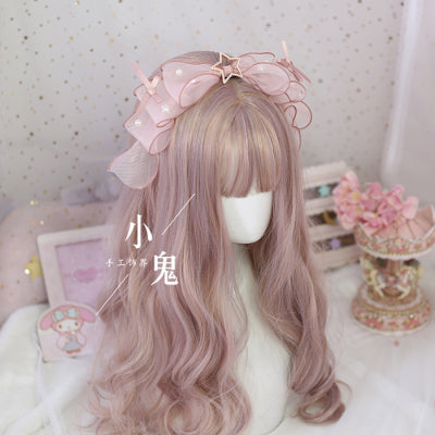 (Buy for me) Xiaogui~Daily Bow Headband Pearl Lolita KC korea pink  