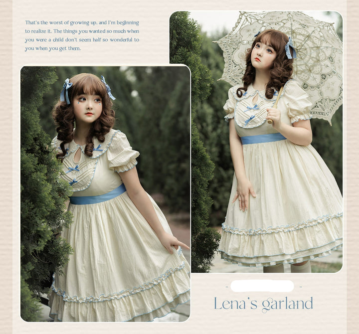 Magic Tea Party~Lena's Garland~Solid Color Lolita OP   