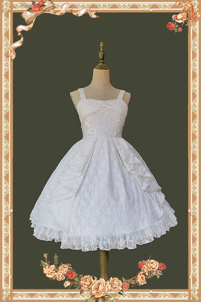 Infanta~Singer~ Lolita Plain Color JSK Dress S white 