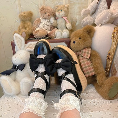 (Buy for me) MODO~Multicolors Sweet Lolita Bow Platform Shoes   