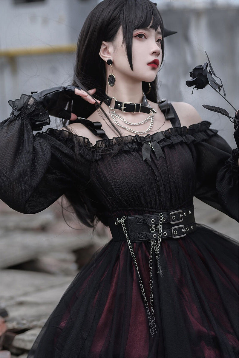 Your Princess~Gothic Lolita High Waist Black Dress 2196:40579