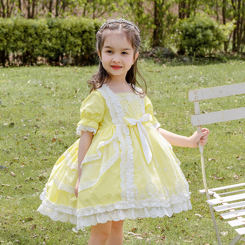 Summer Kid Lolita Fashion Dress 90cm yellow 