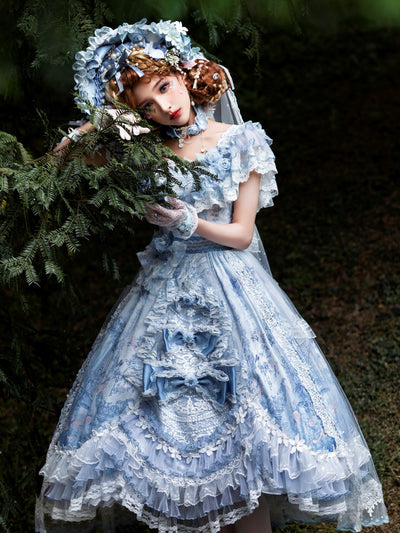 (Buyforme) Two rural cats~Flower Wedding Lolita JSK Dress   